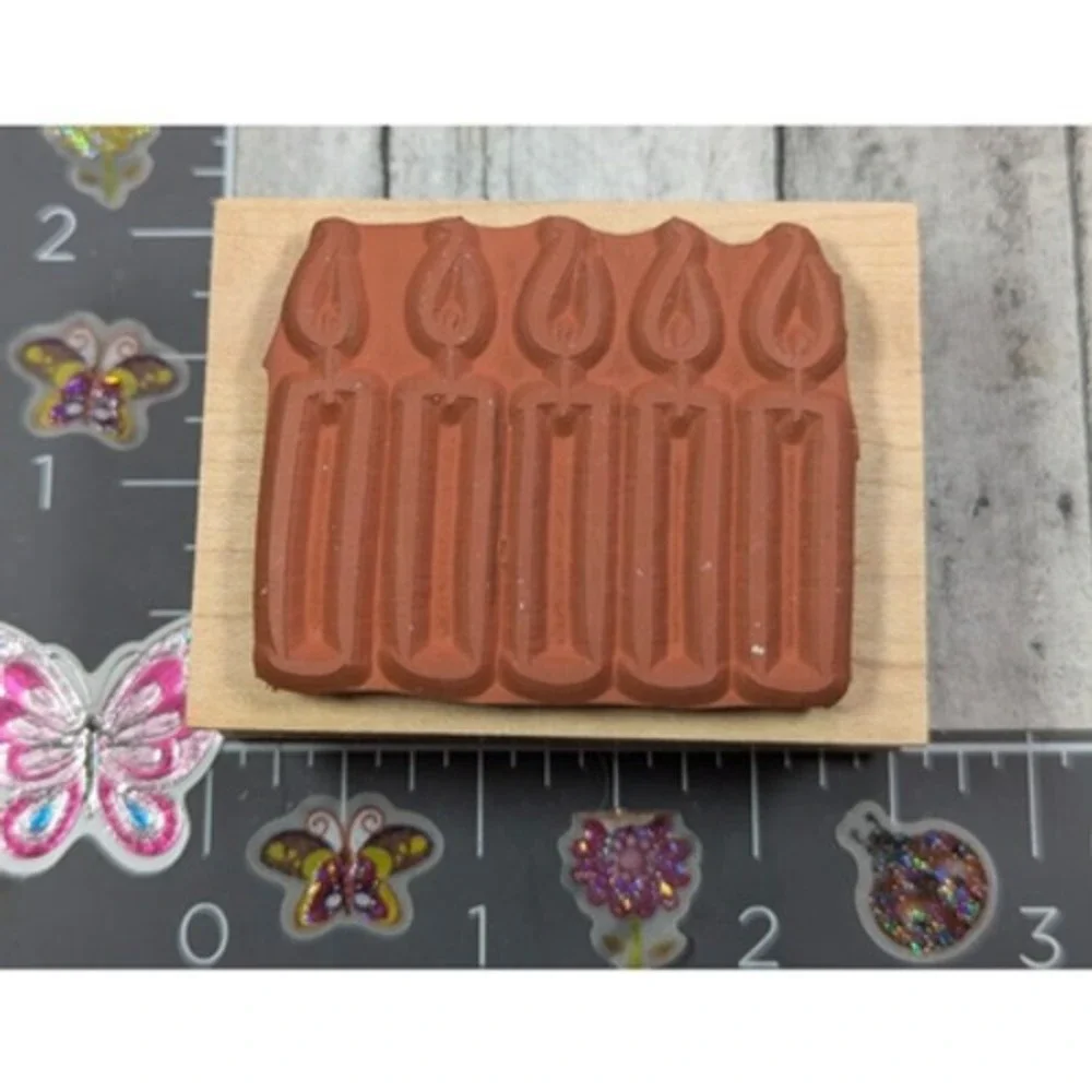 Hero Arts Bold Birthday Candles E1212 Row Border Rubber Stamp Wood #C108